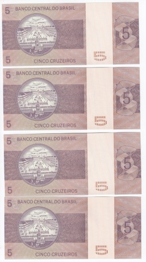 Brazil 5 Cruzeiros (1970-1979) - Consecutive numbers (4)