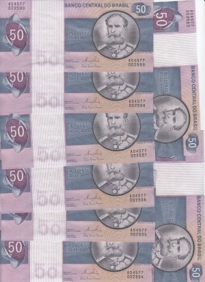 Brazil 50 Cruzeiros ND (1970-1980) - Consecutive numbers (17)
