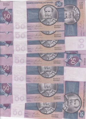 Brazil 50 Cruzeiros ND (1970-1980) - Consecutive numbers (17)