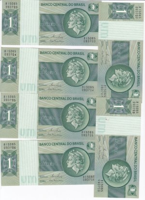 Brazil 1 Cruzeiro ND (1972, 1975, 1980) - Consecutive numbers (20)