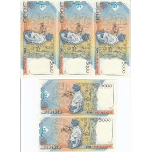 Brazil 5000 Cruzados ND (1988)- Consecutive numbers (5)