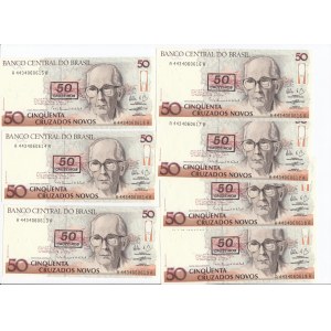 Brazil 50 Cruzados Novos ND (1989-90) - Consecutive numbers (7)