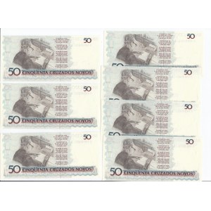 Brazil 50 Cruzados Novos ND (1989-90) - Consecutive numbers (7)