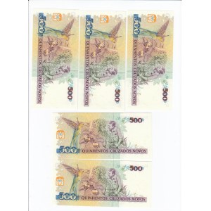 Brazil 500 Cruzados Novos ND (1990) - Consecutive numbers (5)