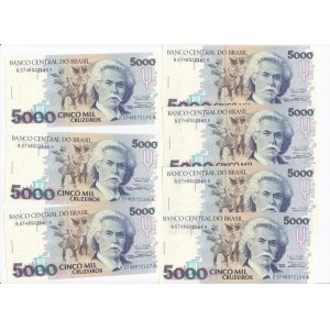 Brasilien 5000 Cruzeiros ND (1990-1993)- Fortlaufende Nummern (7)