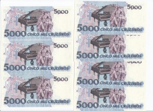 Brazil 5000 Cruzeiros ND (1990-1993)- Consecutive numbers (7)