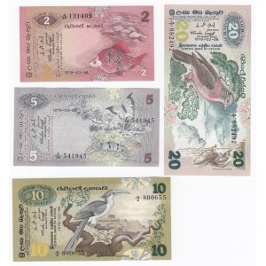 Ceylon 20, 10, 5 & 2 Rupees 1979 (4)