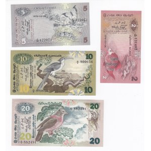 Ceylon 20, 10, 5 & 2 Rupees 1979 (4)