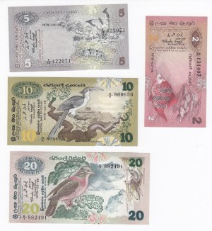 Ceylon 20, 10, 5 & 2 Rupees 1979 (4)