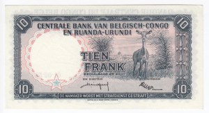 Belgian Congo 10 Francs 1958