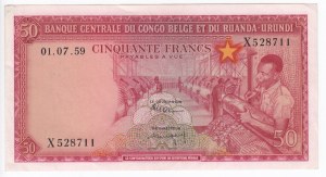 Belgian Congo 50 Francs 1959