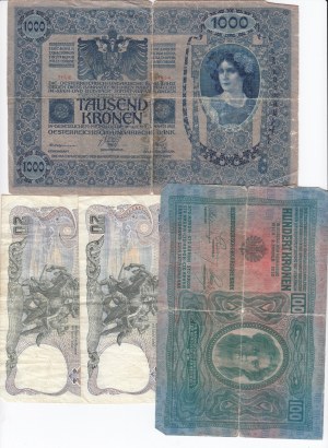 Group of Banknotes: USA, Estonia, Thailand, Austria (20)