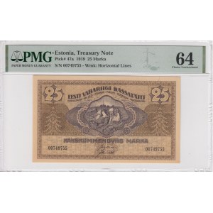 Estonia (Treasury Note) 25 Marka 1919 - PMG 64 Choice Uncirculated
