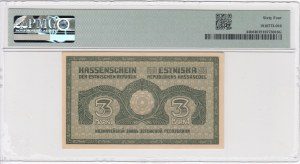 Estonia 3 Marka 1919 - PMG 64 Choice Uncirculated