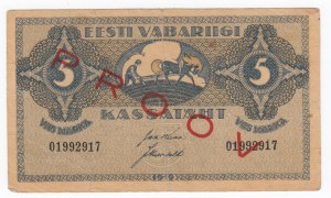 Estonia 5 Marka 1919 - SPECIMEN