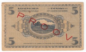 Estonia 5 Marka 1919 - SPECIMEN