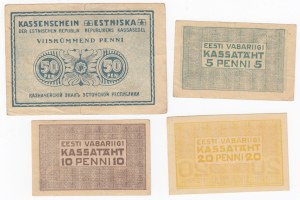Estonia 5, 10, 20 & 50 Penni 1919 (4)