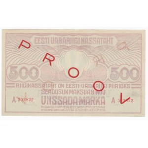 Estonia 500 Marka ND (1920-1921) - SPECIMEN