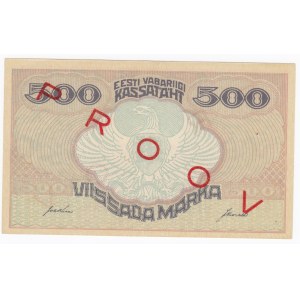 Estonia 500 Marka ND (1920-1921) - SPECIMEN