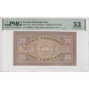 Estonia (Exchange Note) 25 Marka 1922 - PMG 53 About Uncirculated