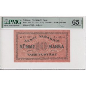 Estonia 10 Marka 1922 (ND 1924) - PMG 65 EPQ Gem Uncirculated
