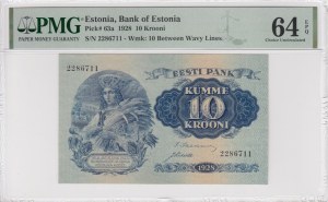 Estonia (Bank of Estonia) 10 Krooni 1928 - PMG 64 EPQ Choice Uncirculated
