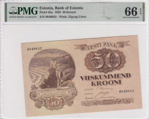 Estonia 50 Krooni 1929 - PMG 66 EPQ Gem Uncirculated