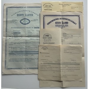 Estonia Lloyd’s Insurance Company Forms (5), 1920s-1930s