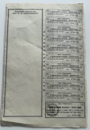 Estonia. Baltic Rescue Society — 10 Shares of 50 Kroons Each (Total 500 Kroons), Tallinn (Reval), 1930
