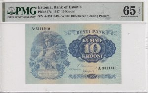 Estonia 10 Krooni 1937 - PMG 65 EPQ Gem Uncirculated