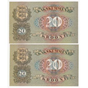 Estonia 20 Krooni 1932 - Consecutive numbers (2)