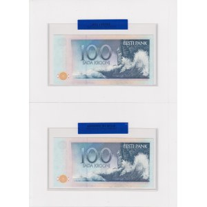 Estonia 100 Krooni 1991 - Uncirculated Banknote - Consecutive numbers (2)
