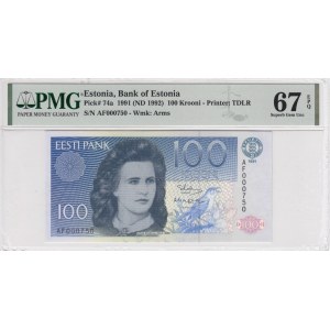 Estonia 100 Krooni 1991 (ND 1992) - PMG 67 EPQ Superb Gem Unc