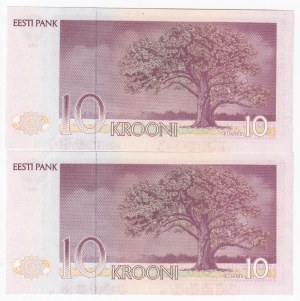 Estonia 10 Krooni 1992 - Consecutive numbers (2)
