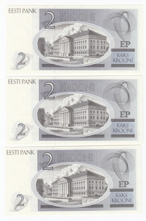 Estonia 2 Krooni 1992 - Consecutive numbers (3)