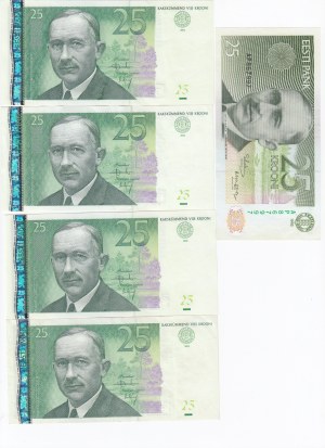 Estonia 25 Krooni 1992, 2002 x4 (5)