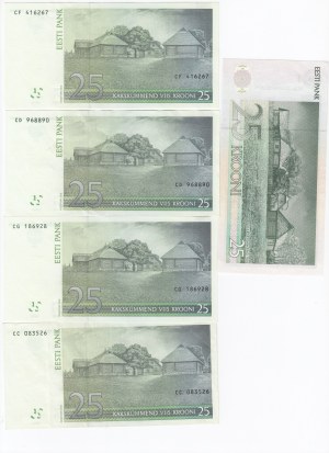 Estonia 25 Krooni 1992, 2002 x4 (5)