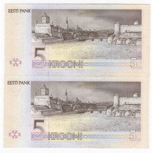 Estonia 5 Krooni 1994 - Consecutive numbers (2)