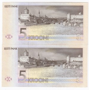 Estonia 5 Krooni 1994 - Consecutive numbers (2)