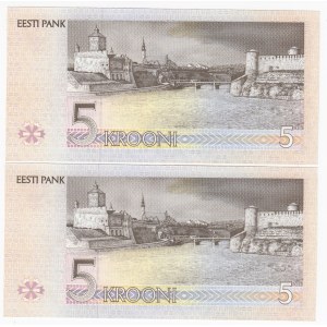 Estonia 5 Krooni 1994 - Consecutive numbers (2)