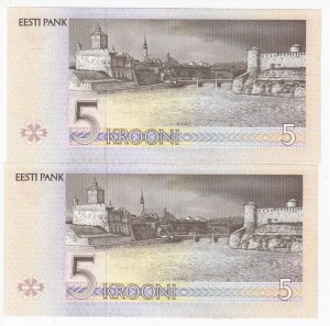 Estonia 5 Krooni 1994 - Consecutive numbers (2)