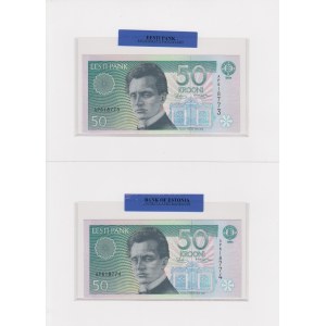 Estonia 50 Krooni 1994 - Uncirculated Banknote - Consecutive numbers (2)