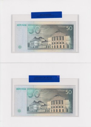 Estonia 50 Krooni 1994 - Uncirculated Banknote - Consecutive numbers (2)