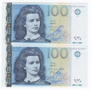Estonia 100 Krooni 1999 - Consecutive numbers (2)