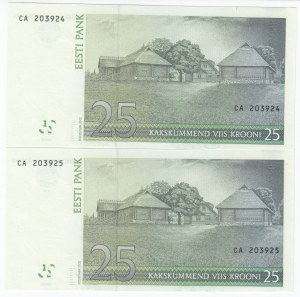 Estonia 25 Krooni 2002 - Consecutive numbers (2)