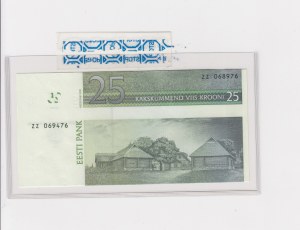 Estonia 25 Krooni 2002 - Cutting error - Replacement