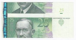 Estonia 25 Krooni 2002 - Cutting error - Replacement