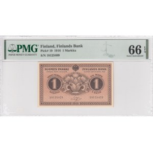Finland (Finlands Bank) 1 Markka 1916 - PMG 66 EPQ Gem Uncirculated