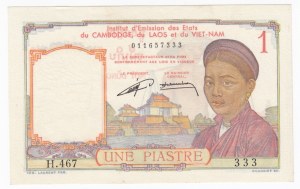 French Indochina 1 Piastre 1953
