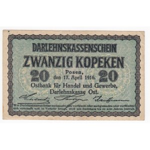 Germany (Occupation of Lithuania WWI, Posen) 20 Kopeken 1916